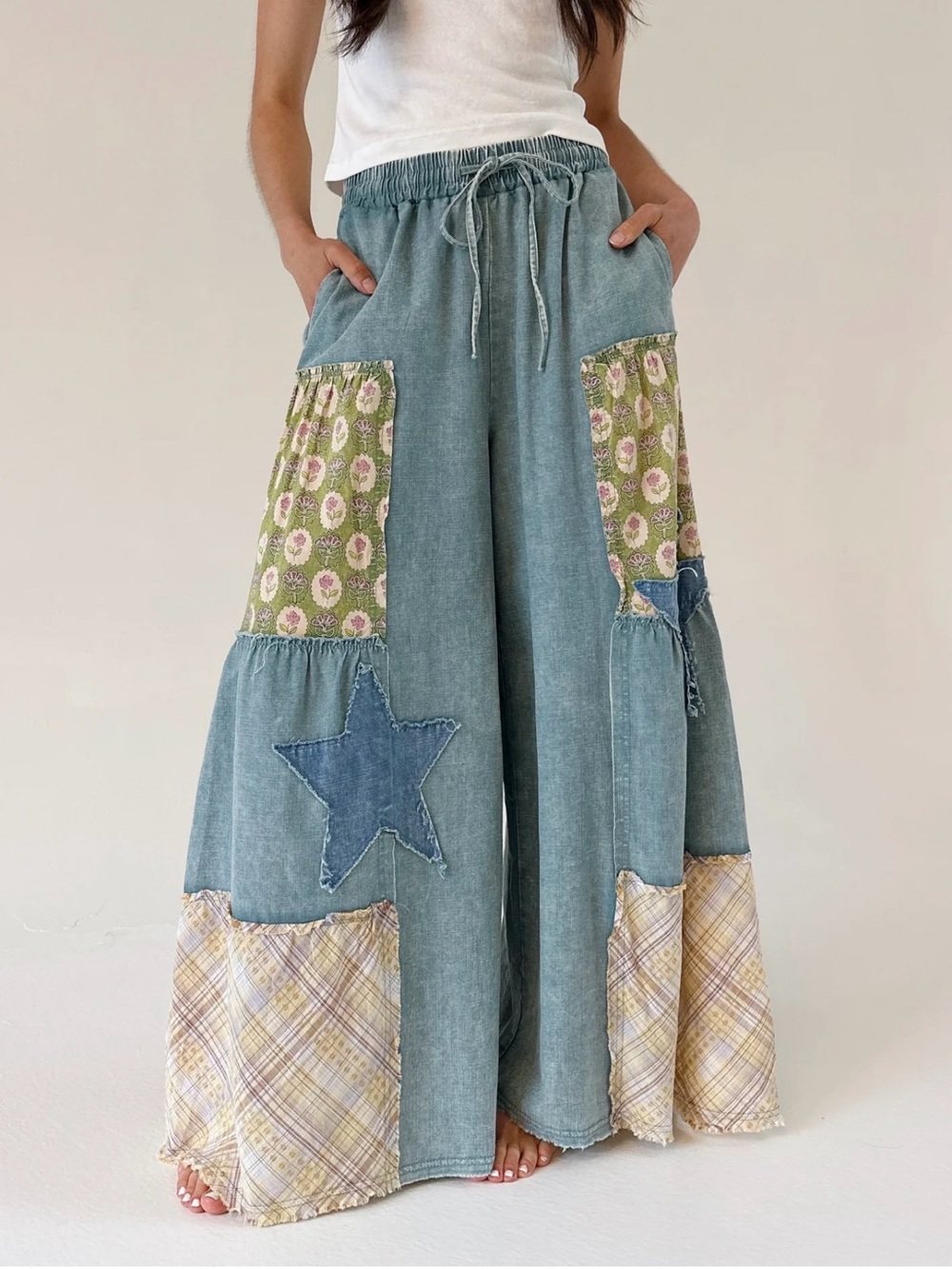 Pants - Easel Los Angeles- Wishful Thinking Wide Leg Pants - SZ L